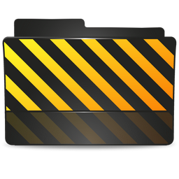 Folder Black Caution Icon 256x256 png
